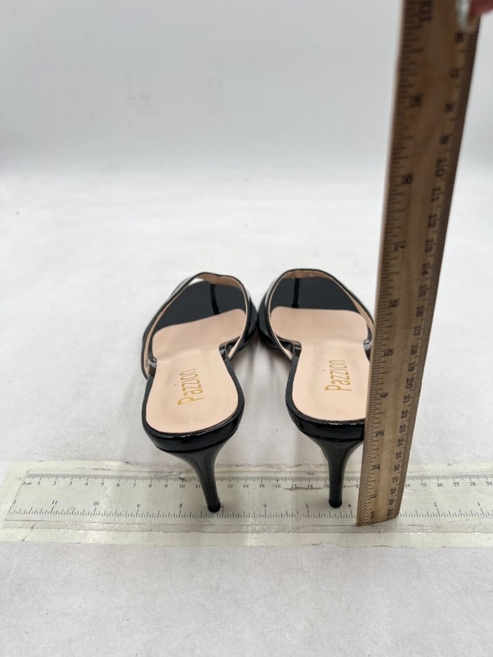 Pazzion Black Flip Flops Open Toe Mid Heels Thong Sandals Casual Daily Shoe - Picture 4 of 7